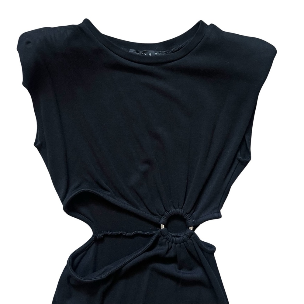 FORE Black Cut-Out High Slit Maxi Dress Size XS - Picture 3 of 6